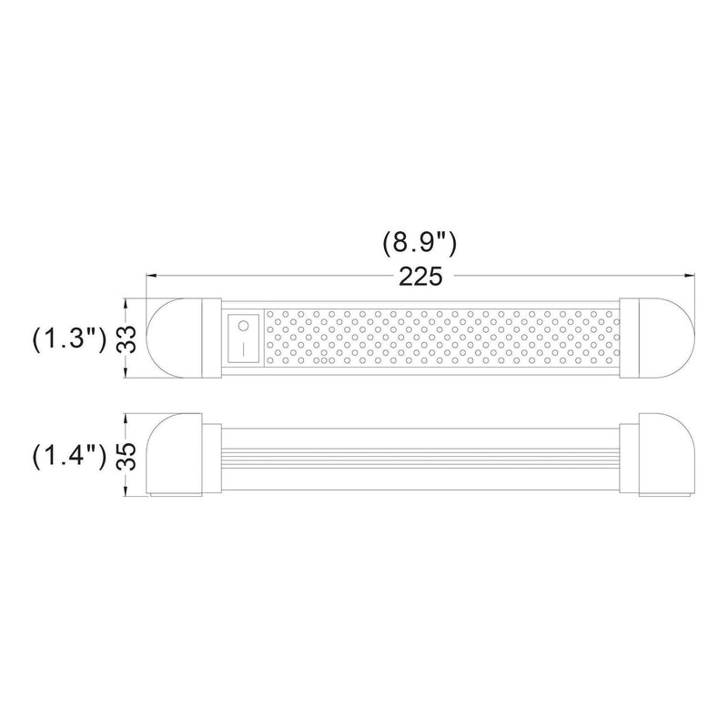 Load image into Gallery viewer, Iluma LED 9" 225mm 12 - 28V Interior 90° Swivel Light With On/Off Switch Grey