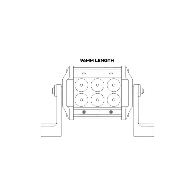 Load image into Gallery viewer, Iluma Light Bar Double Row 3W Cree 6 LED 3.8" 96mm Length Flood Beam Black