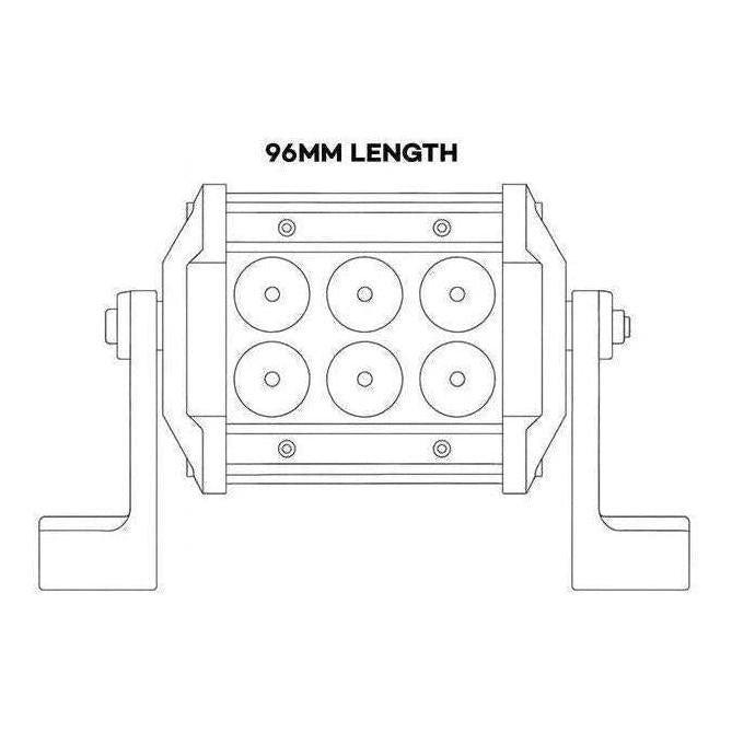 Load image into Gallery viewer, Iluma Light Bar Double Row 3W Cree 6 LED 3.8" 96mm Length Flood Beam Black