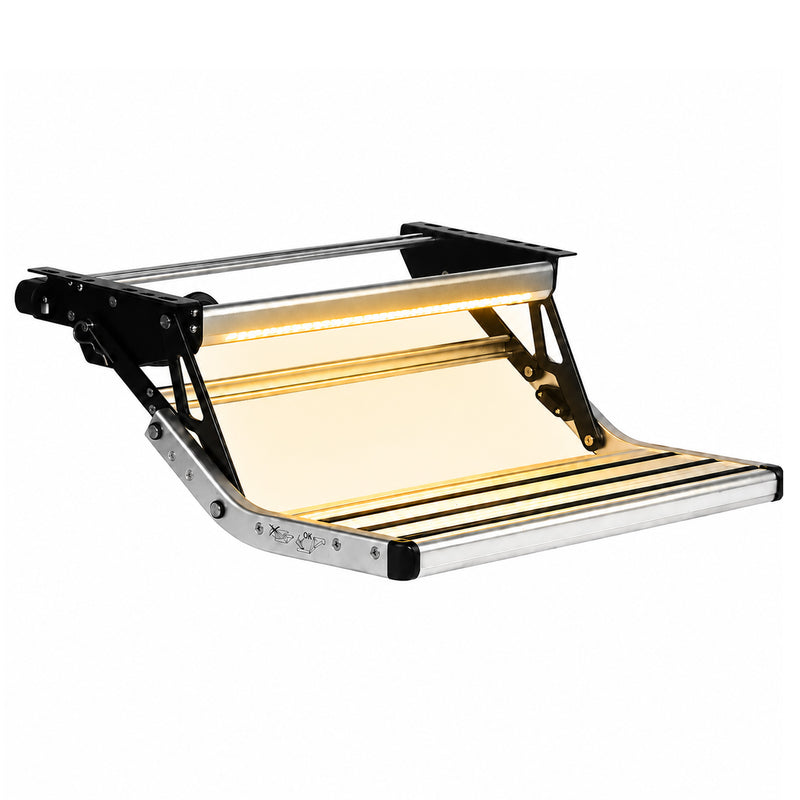 Load image into Gallery viewer, Iluma Single Electric Aluminium Step Inc Amber LED Light Silver