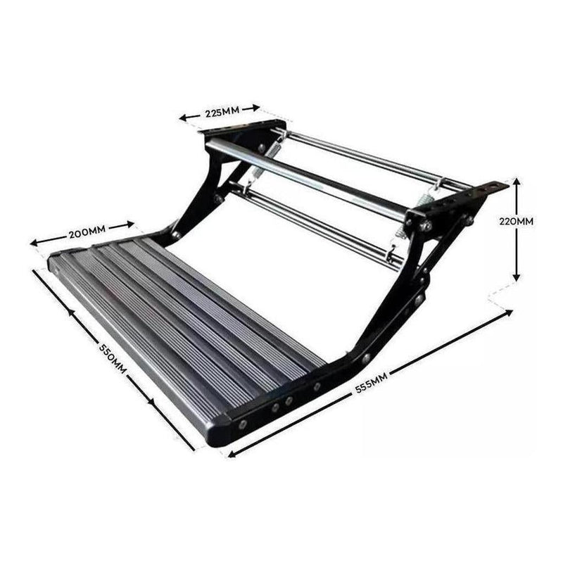 Load image into Gallery viewer, Iluma Single Manual Pull Out Aluminium Step Black With LED Light