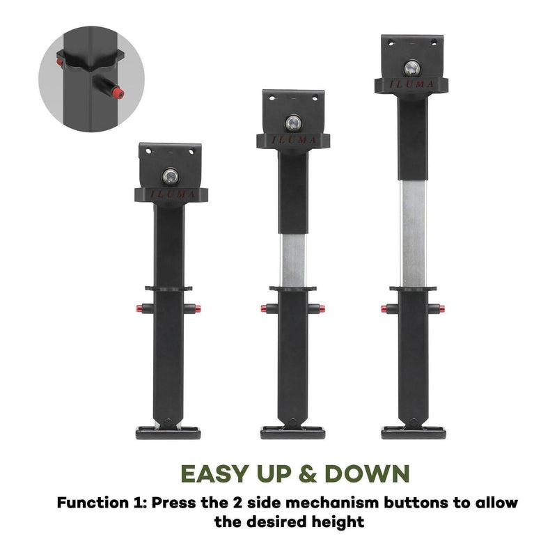 Load image into Gallery viewer, Iluma Telescopic Drop Down Stabilizer leg Corner Steadies 550 - 880mm Black