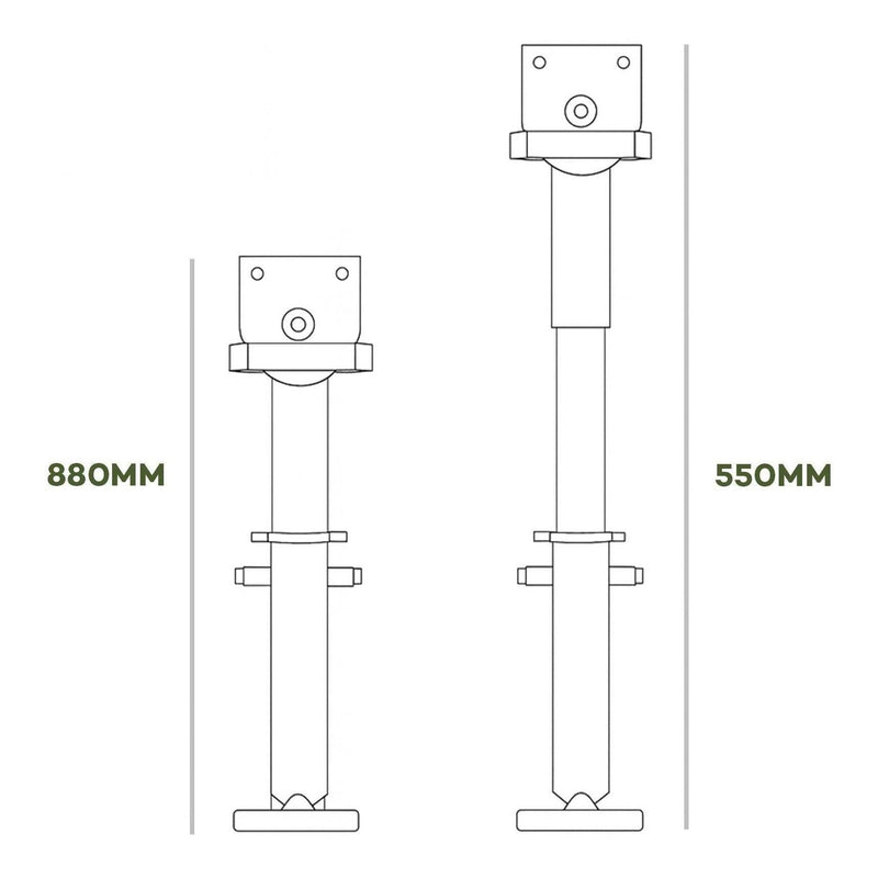 Load image into Gallery viewer, Iluma Telescopic Drop Down Stabilizer leg Corner Steadies 550 - 880mm Black