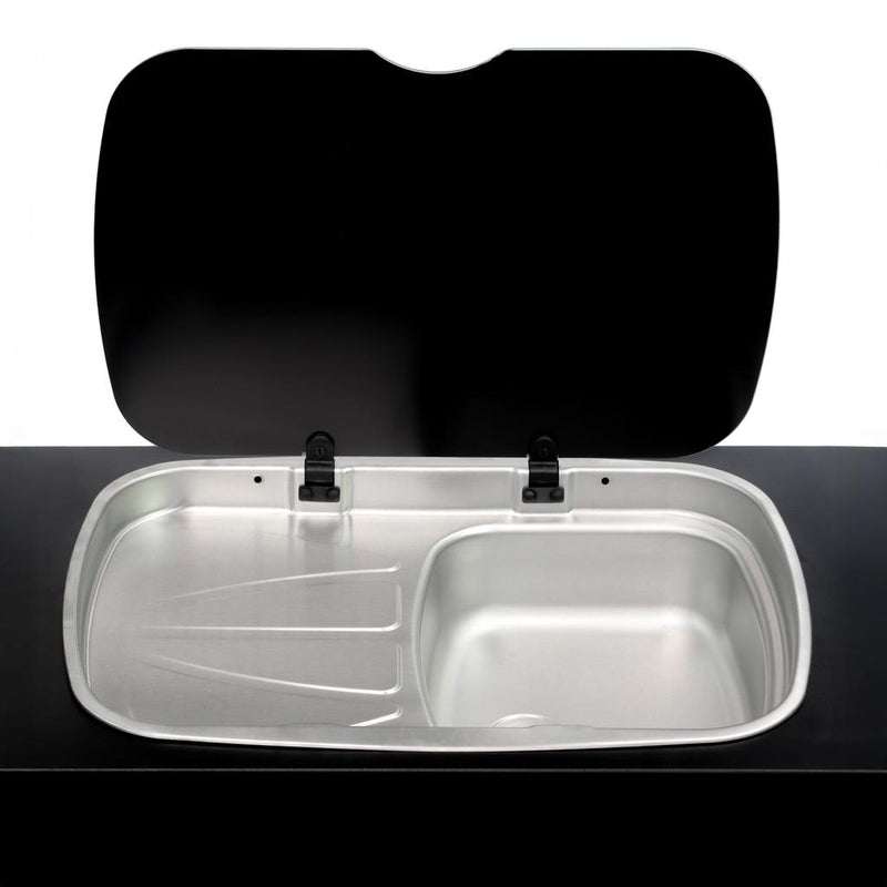 Load image into Gallery viewer, Kong Slide Out Kitchen 1200 x 500mm inc Thetford K1540 Mini Grill / MK3 Argent Sink - Black