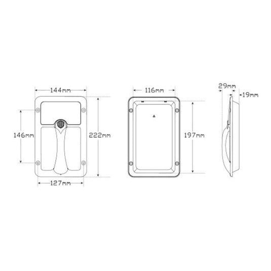 LED Auto lamp Grab Handle Light Black Bargman Style