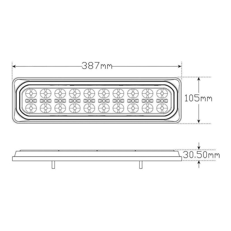 Load image into Gallery viewer, LED Autolamp 12/24V Stop/Tail/Ind/Rev Diffused Taillight Twin Blister