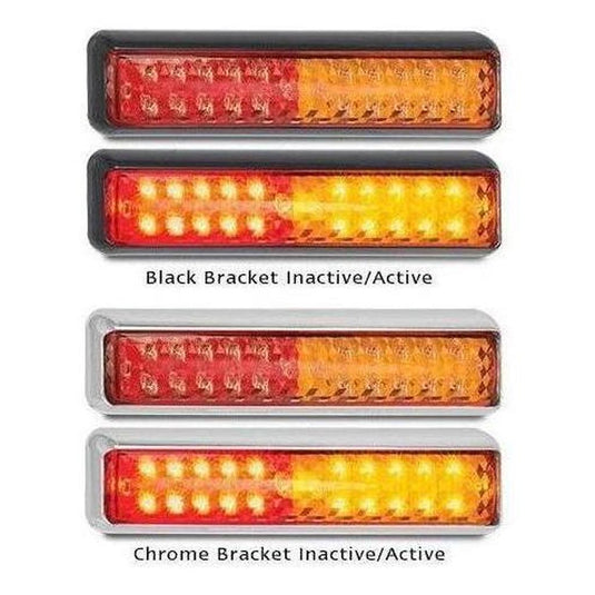 LED Autolamp 12/24V Stop/Tail/Indicator/Reverse Clear Lens Light 200 X 50 X 28mm Pair