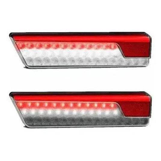 LED Autolamp 12/24V Stop/Tail/Sequential Indicator/Reverse/Reflector Taillight Chrome 355x85x34mm