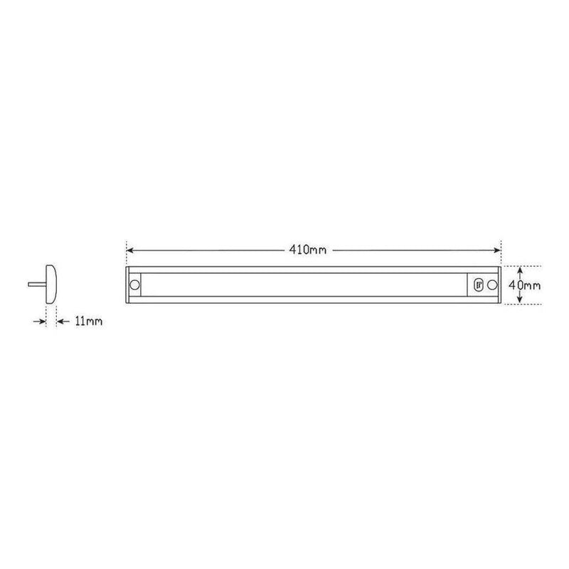 Load image into Gallery viewer, LED Autolamp 12V Interior Strip Light with Touch Sensor Switch Silver 410x40x11mm