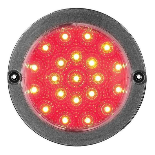 LED Autolamp 12V Round Stop/Tail Taillight Black Chrome 130mm