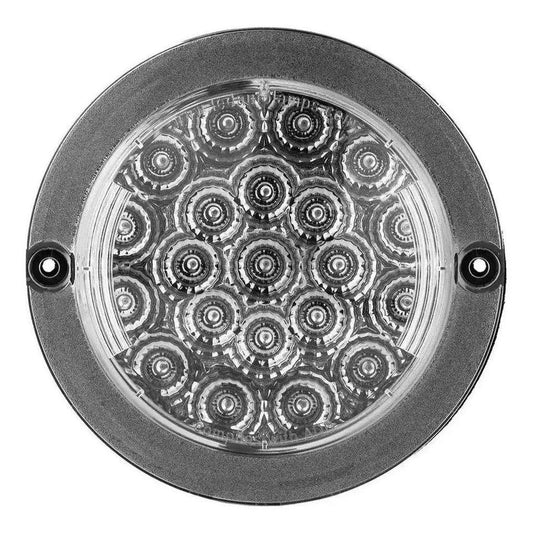 LED Autolamp 12V Round Stop/Tail Taillight Black Chrome 130mm