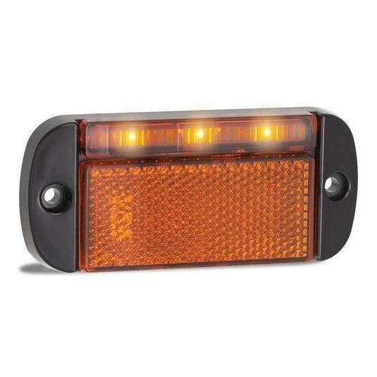 LED Autolamp 12V/24V Amber Side Marker Direction Indicator with Reflector 100x44x12