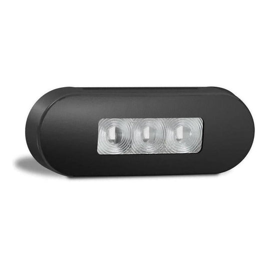 LED Autolamp 12V/24V Red Marker Clear Lense & Black Bezel 86x31x10mm Bulk