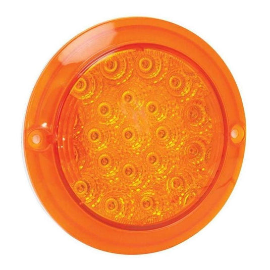 LED Autolamp 12V/24V Round Indicator With Amber Lens Recessed Mount Blister