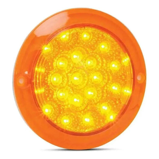 LED Autolamp 12V/24V Round Indicator With Amber Lens Recessed Mount Blister