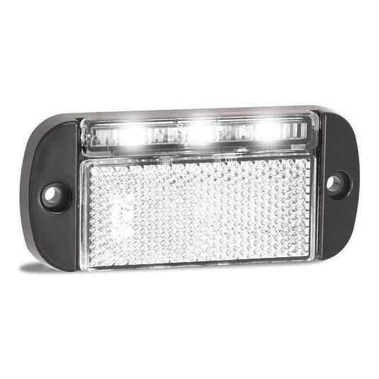 LED Autolamp 12V/24V White Rear End Outline Marker with Reflector 100x44x13