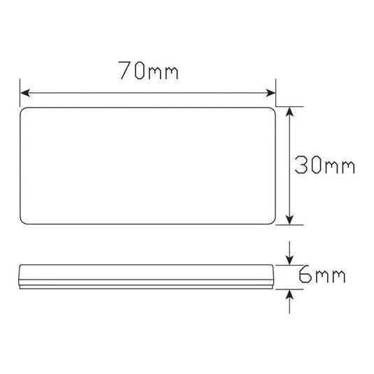 LED Autolamp Amber Reflector Stick On 70x30x6mm (Box of 100)