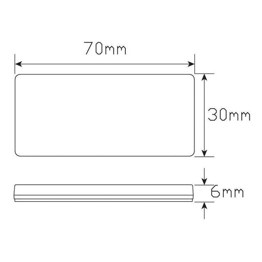 LED Autolamp Amber Reflector Stick On 70x30x6mm Each