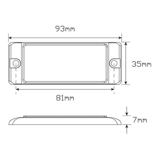 LED Autolamp Amber Reflector with Mount Bracket Black 93x35x7mm (Box of 100)