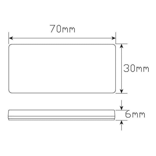 LED Autolamp Red Reflector Stick On 70x30x6mm (Box of 100)