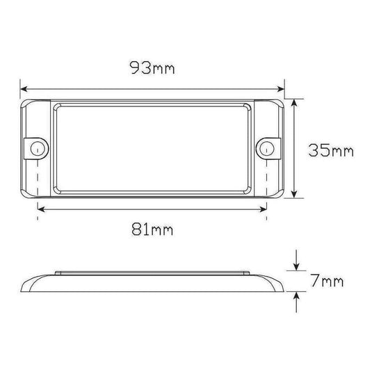 LED Autolamp White Reflector with Mount Bracket Black 93x35x7mm (Box of 100)