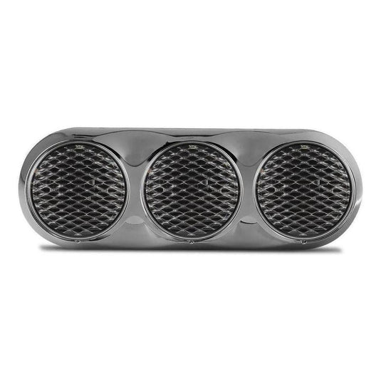 LED Autolamps 12V LED Stop/Tail/Indicator Lamp Clear Lens In Chrome Housing