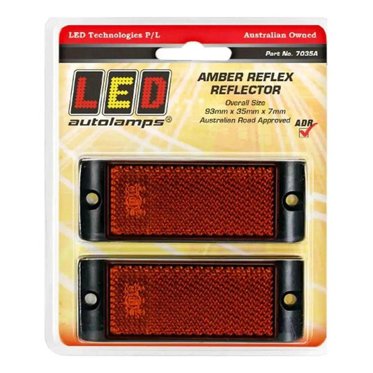LED Autolamps Amber Reflector with Mounting Bracket Twin Blister Pack