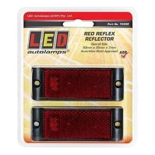 LED Autolamps Red Reflector With Mounting Bracket Twin Blister Pack
