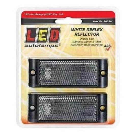 LED Autolamps White Reflector with Mounting Bracket Twin Blister Pack