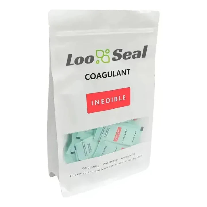 Load image into Gallery viewer, LooSeal Biodegradable Liner & Coagulant 6 Month Pack (24 Rolls & 6 Absorbers) White