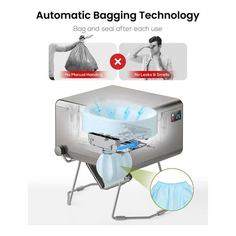 Load image into Gallery viewer, LooSeal EVO Auto Sealing Waterless Portable Toilet Grey