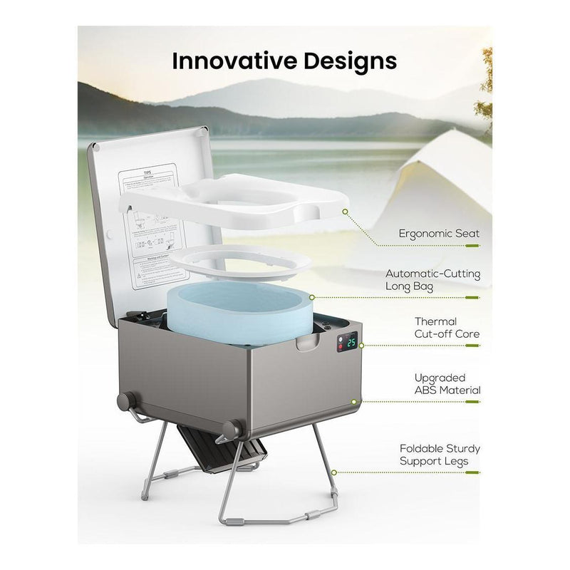 Load image into Gallery viewer, LooSeal EVO Auto Sealing Waterless Portable Toilet Grey