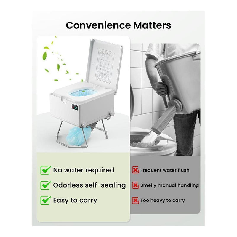 Load image into Gallery viewer, LooSeal EVO Auto Sealing Waterless Portable Toilet Silver