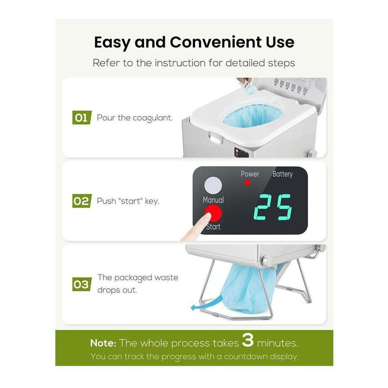 Load image into Gallery viewer, LooSeal EVO Auto Sealing Waterless Portable Toilet Silver