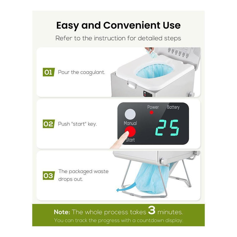 Load image into Gallery viewer, LooSeal EVO Auto Sealing Waterless Portable Toilet Silver