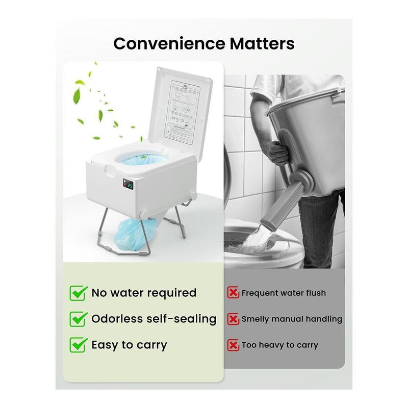 Load image into Gallery viewer, LooSeal EVO Auto Sealing Waterless Portable Toilet White