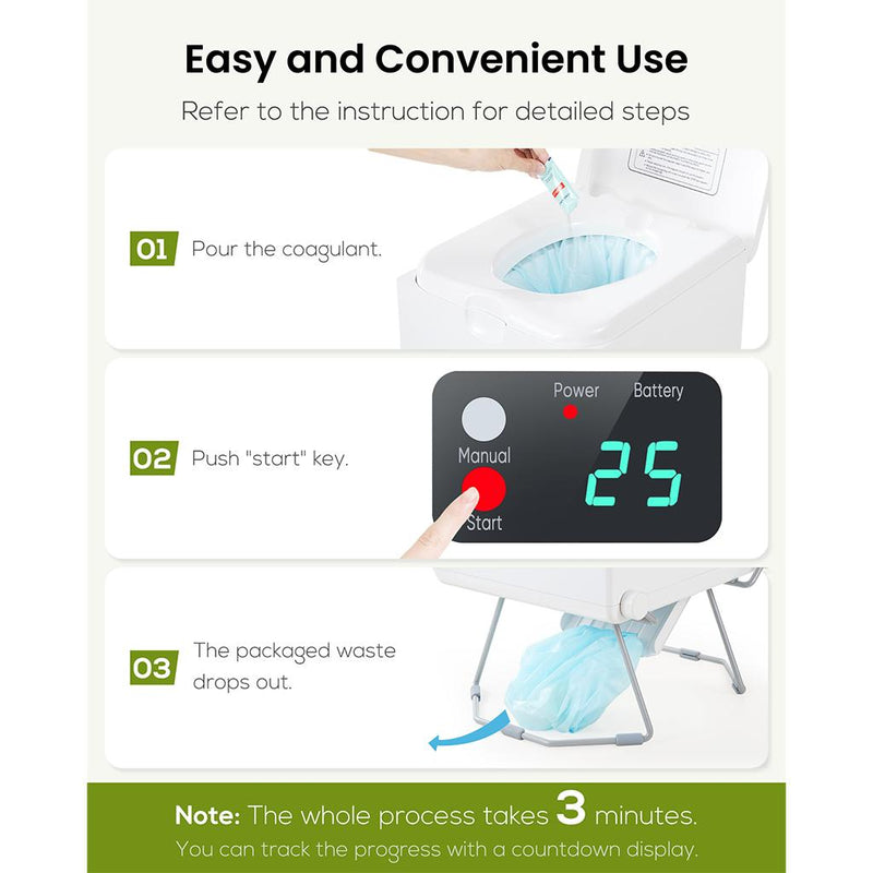 Load image into Gallery viewer, LooSeal EVO Auto Sealing Waterless Portable Toilet White