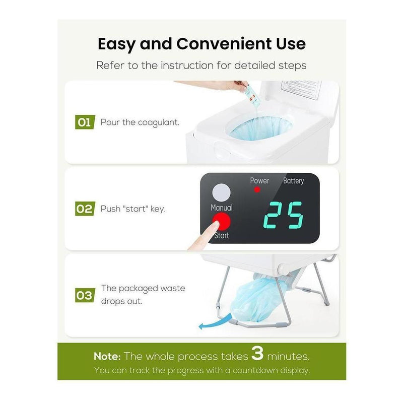 Load image into Gallery viewer, LooSeal EVO Auto Sealing Waterless Portable Toilet White