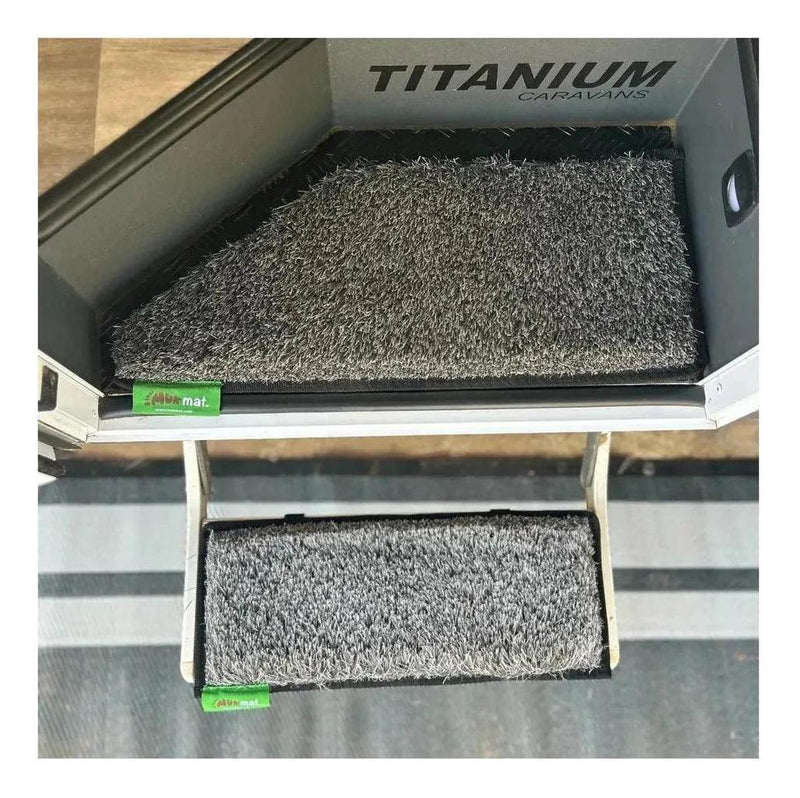 Load image into Gallery viewer, MUK Mat Angled Caravan Step Mat 28.5 x 60cm Dark Grey