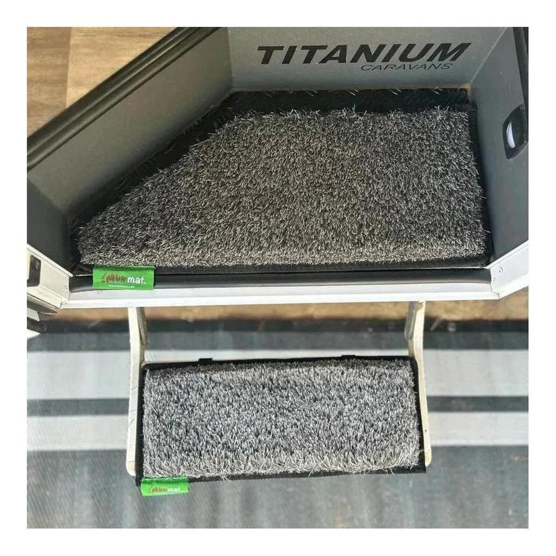 Load image into Gallery viewer, MUK Mat Angled Caravan Step Mat 28.5 x 60cm Dark Grey