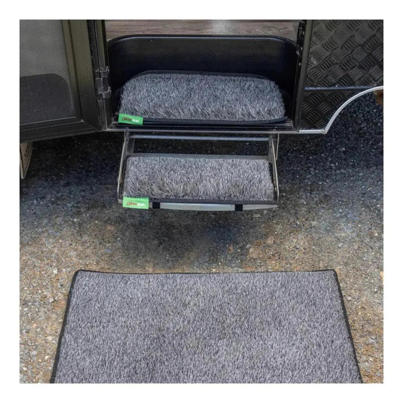 Load image into Gallery viewer, MUK Mat Rounded Caravan Step Medium Mat 26 x 58cm Dark Grey