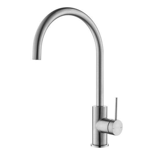 Mica Gooseneck Kitchen Tap Sink Mixer Brushed Nickel