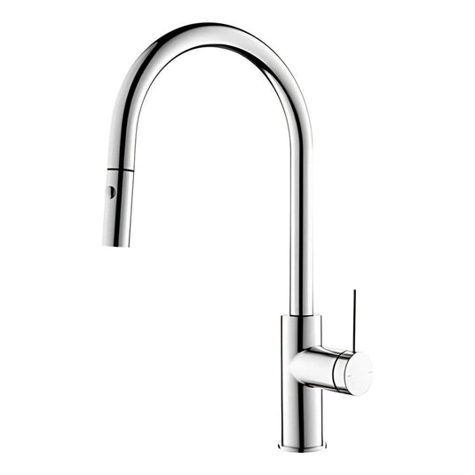 Mica Pull-Out Gooseneck Kitchen Sink Tap Mixer Chrome