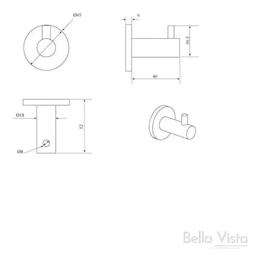 Mica Robe Hook Brushed Nickel