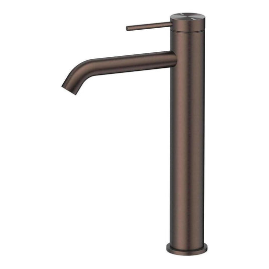 Mica Tall Basin Sink Tap Mixer Curved Spout Dusk Bronze