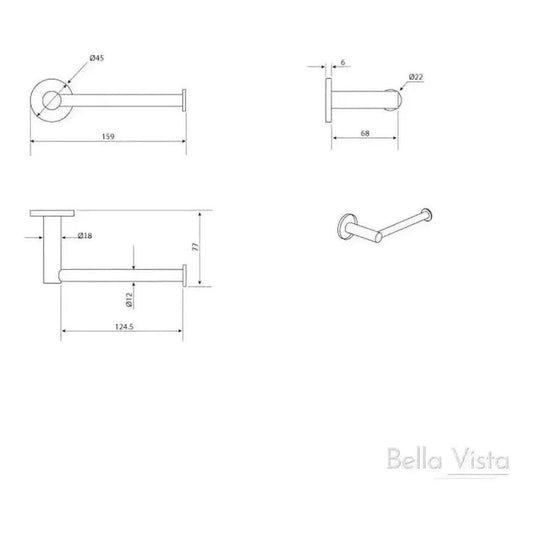 Mica Toilet Paper Roll Holder Brushed Black