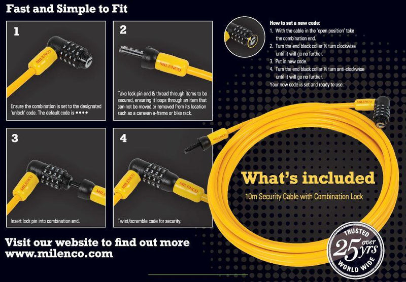 Load image into Gallery viewer, Milenco 10m Security Cable & Lock