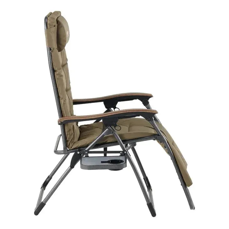 Load image into Gallery viewer, OZTRAIL BRAMPTON Sun Lounge Chair With Side Table & Drink Holder 150 kg
