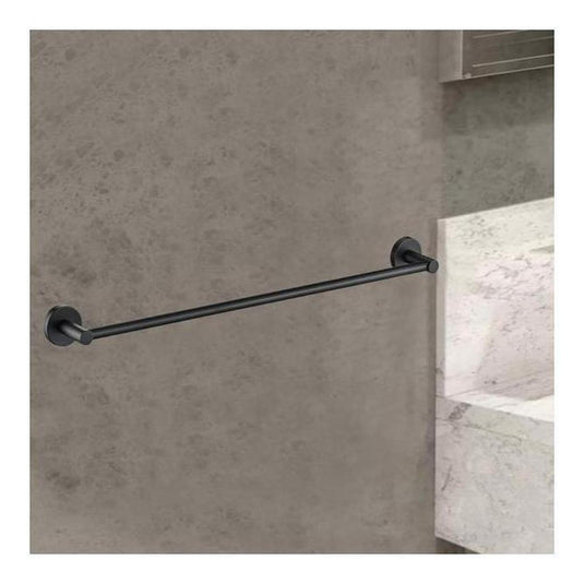 Opus Round Single Rail Towel Rack 600mm Black
