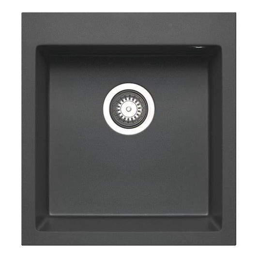 Pradus Black Granite Composite Single Bowl Sink Basin 460x500mm